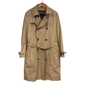 Brooks Brothers Wool & Cashmere Classic Trench Coat Tan SZ 44R Designer EUC